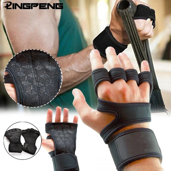 Premium Anti-Slip Weightlifting Grip Gloves – Wrist Support & Hand Protection for Strength Training