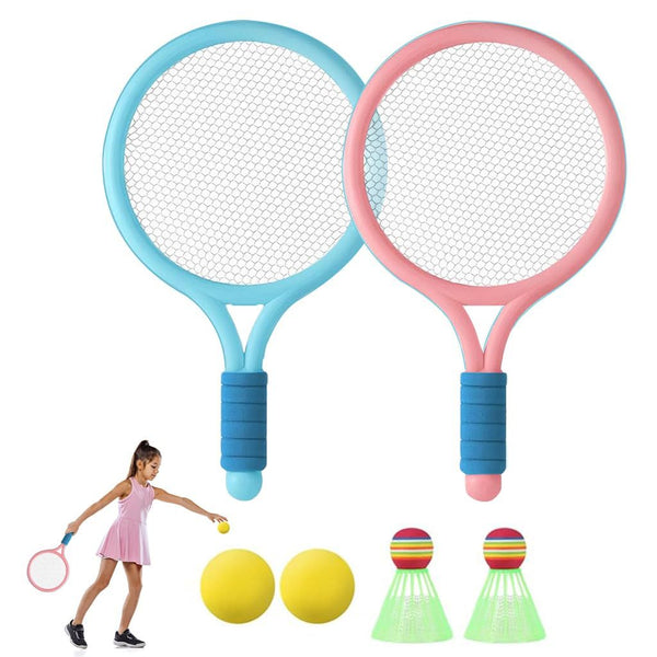 Thraxon Kids Sport Racket Toy Set with 2 Tennis Ball & 2 Badminton Balls